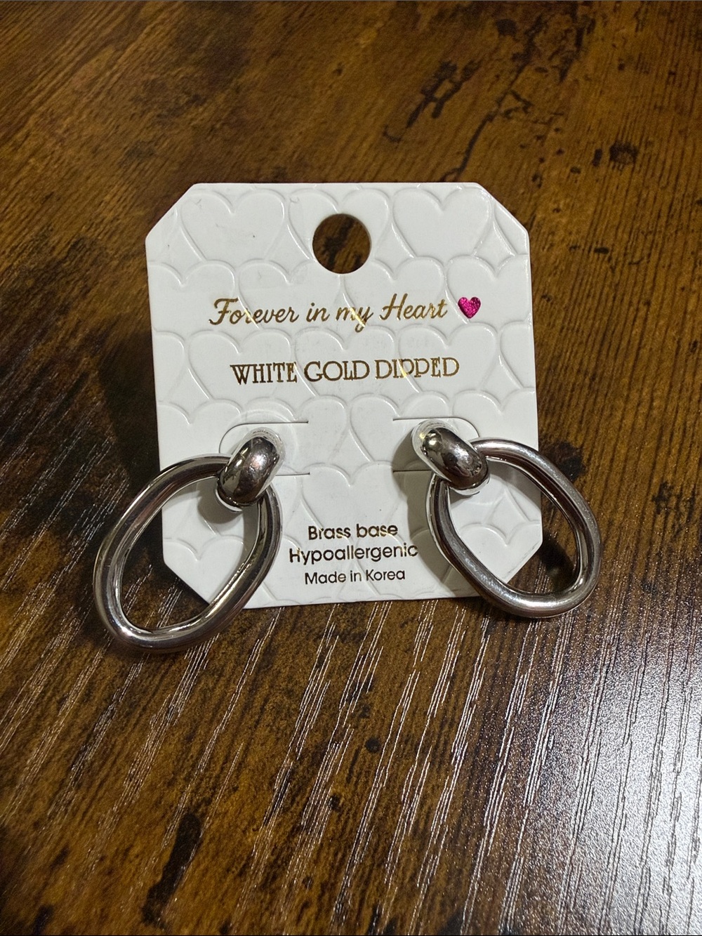 White Gold Dipped Double Hoop Earrings